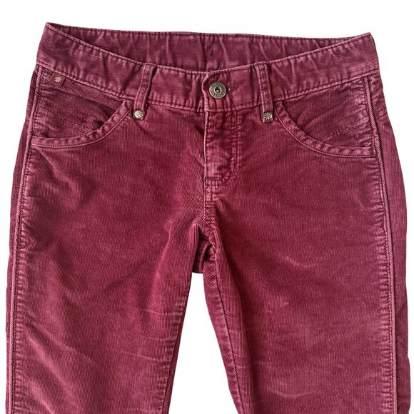 Athleta slim cord pant Corduroy Women Sz 0 Burgundy Cherrywood Holiday cords - Picture 2 of 15